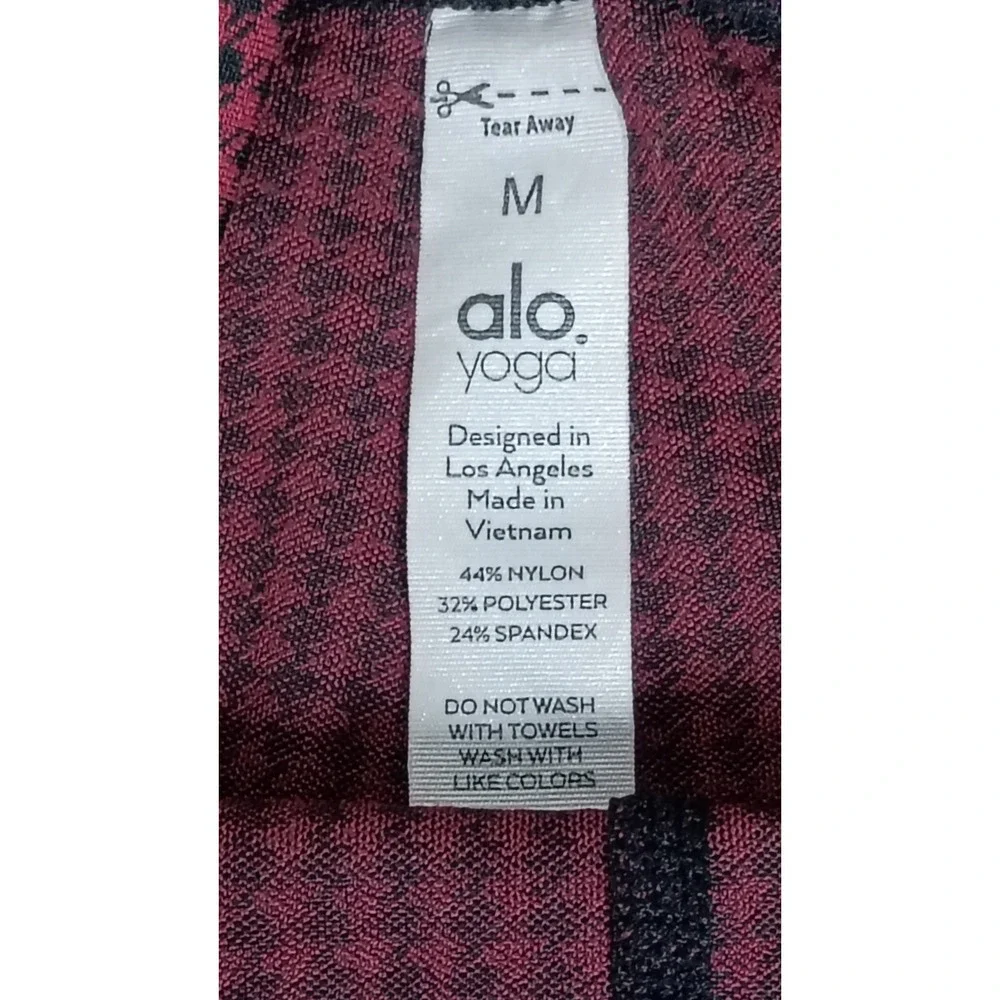 Alo Yoga Micro Houndstooth‎ Red/Black High Waisted Leggings Women's Size M